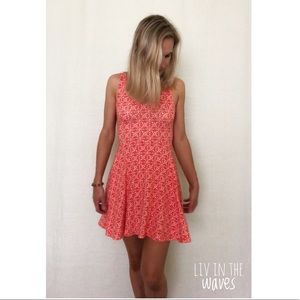 Urban Outfitters | Ecoté Orange & White Tank Dress